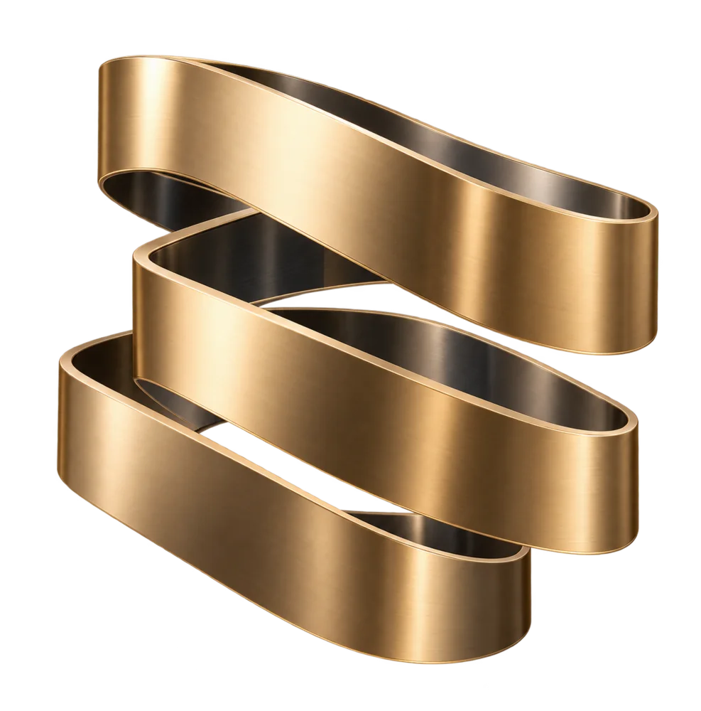 A twisting ribbon of brushed metal