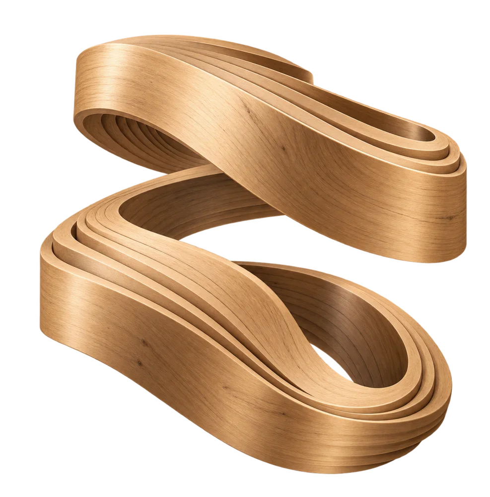 A flowing form carved in wood